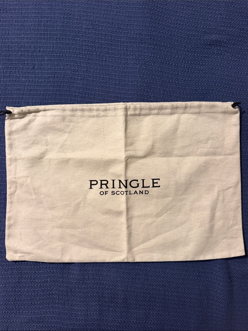 Pringle of Scotland Tan Gray Flannel Drawstring Dust Bag
